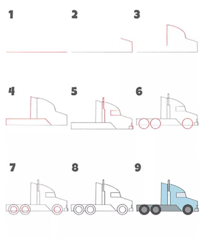 Dibujos de Un semi camion