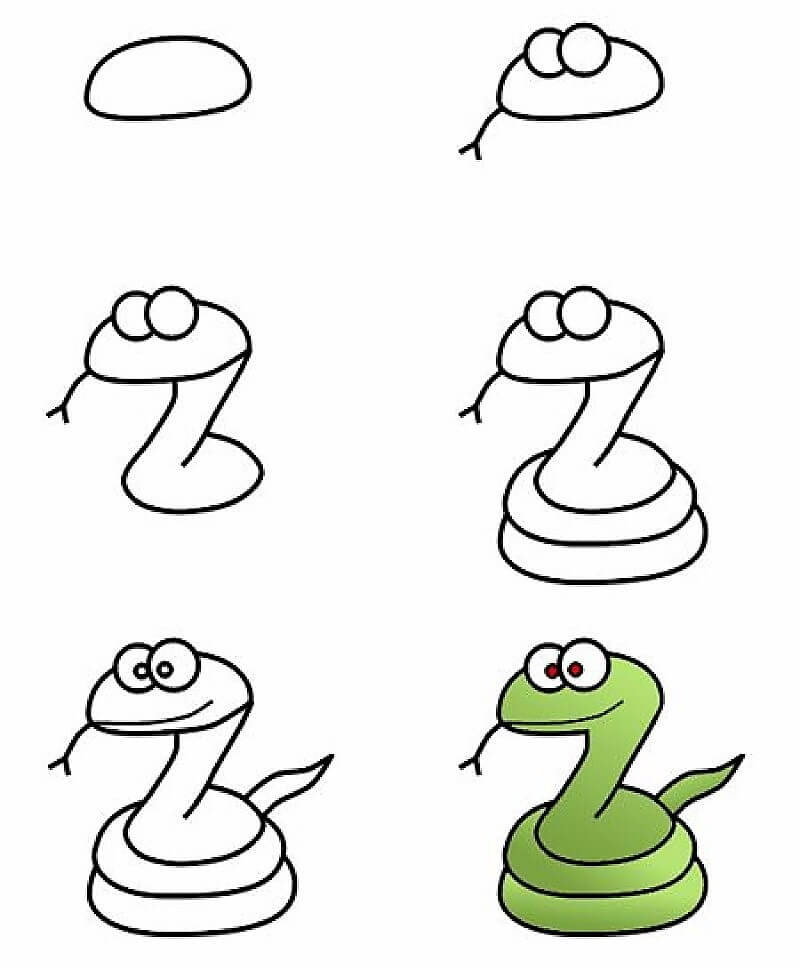 Dibujos de Una linda serpiente