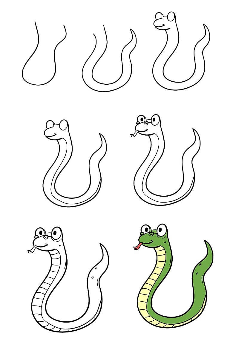 Dibujos de Una serpiente cobra