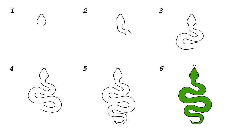 Dibujos de Una serpiente fácil