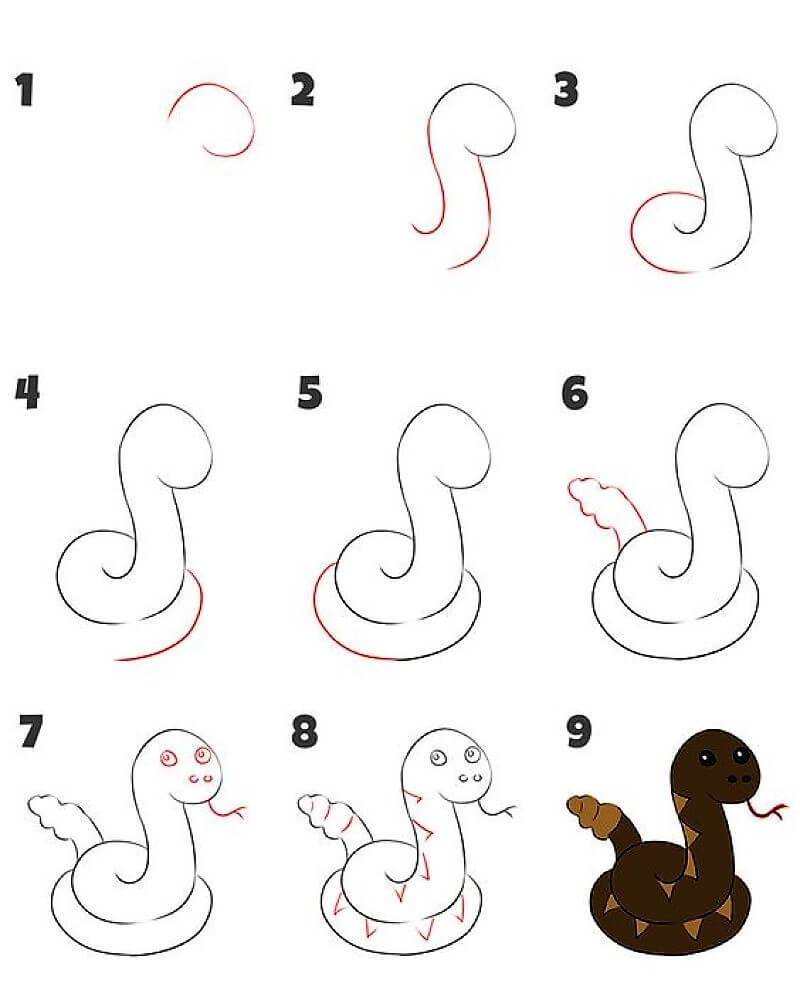 Dibujos de Una serpiente - Idea 10