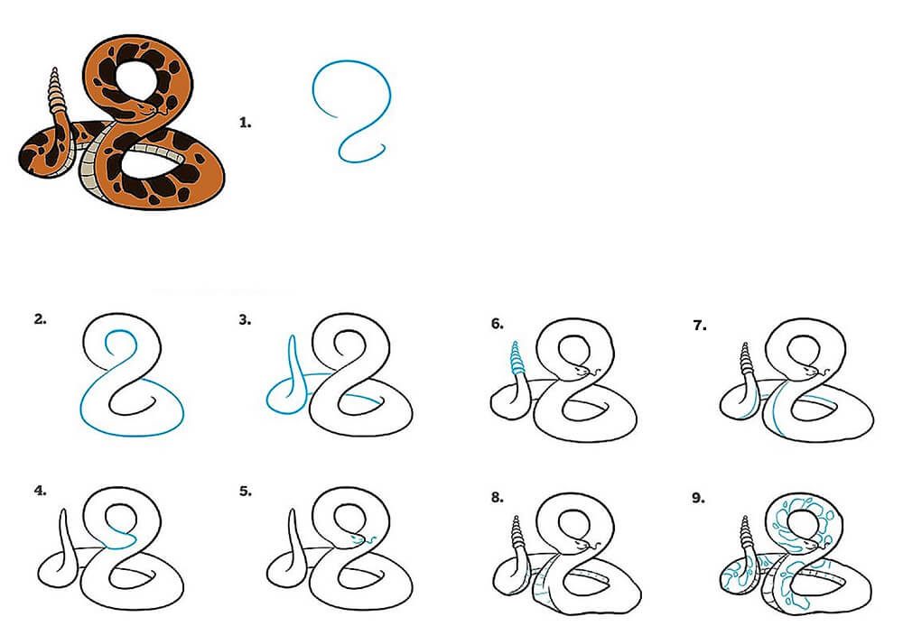 Dibujos de Una serpiente - Idea 3