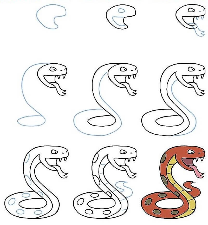 Dibujos de Una serpiente venenosa