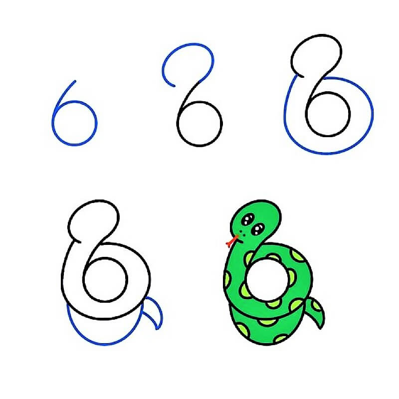 Dibujos de Una serpiente verde