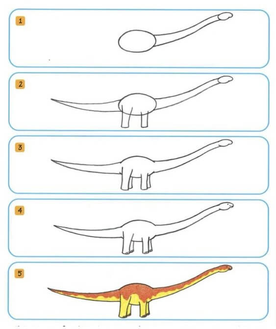 Dibujos de Dinosaurio de cuello largo – Idea 46