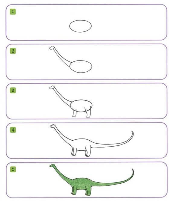 Dibujos de Dinosaurio de cuello largo