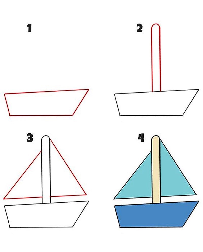 Dibujos de Un barco fácil