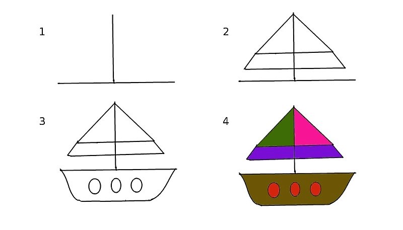 Dibujos de Un barco sencillo