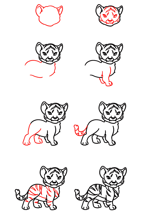 Dibujos de Un bebé tigre