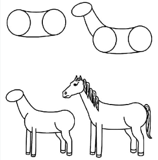 Dibujos de Un caballo fácil