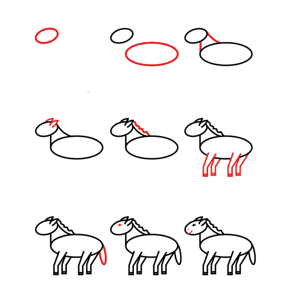 Dibujos de Un caballo para niños