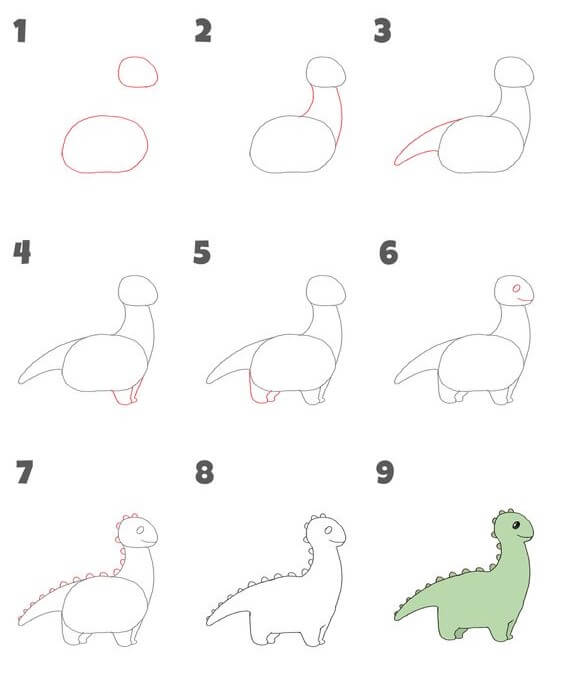 Dibujos de Un dinosaurio – Idea 40