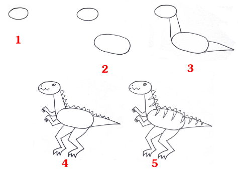 Dibujos de Un dinosaurio – Idea 7