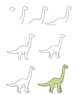 Dibujos de Un dinosaurio sencillo