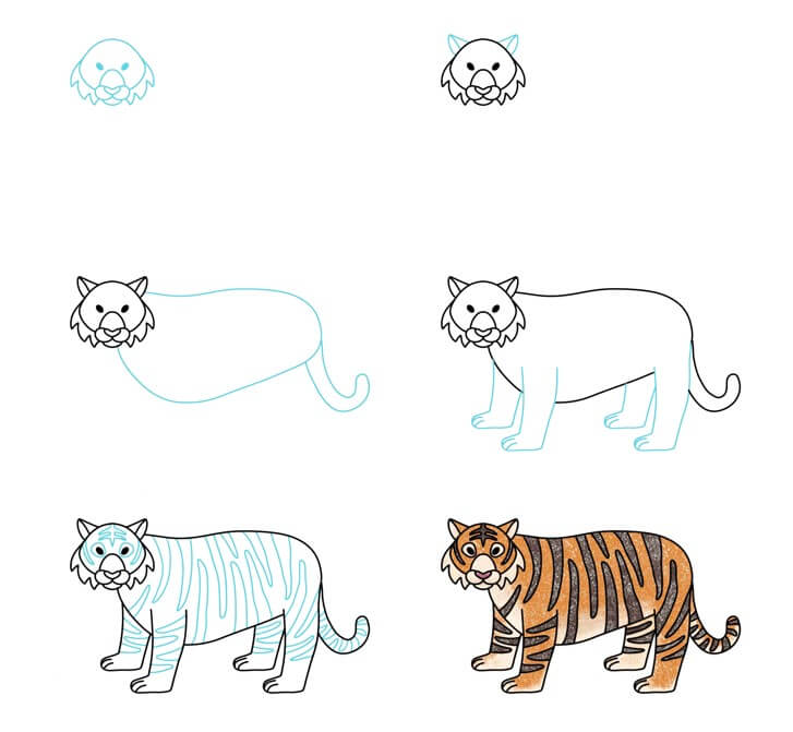 Dibujos de Un gran tigre