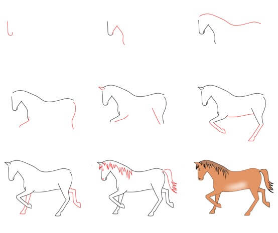 Dibujos de Un hermoso caballo