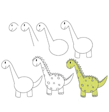 Dibujos de Un lindo dinosaurio