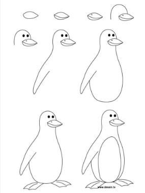 Dibujos de Un pinguino simple