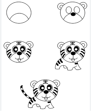 Dibujos de Un tigre blanco