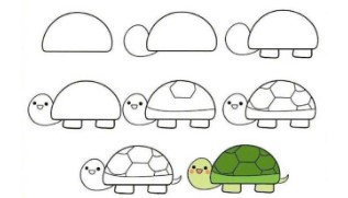 Dibujos de Una linda tortuga