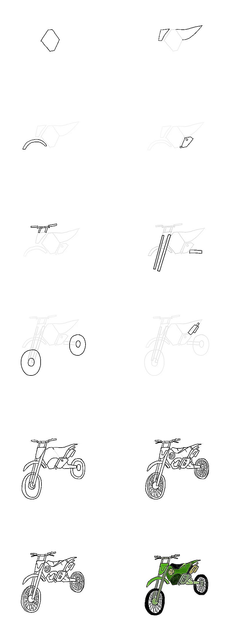 Dibujos de Una Moto a lápiz