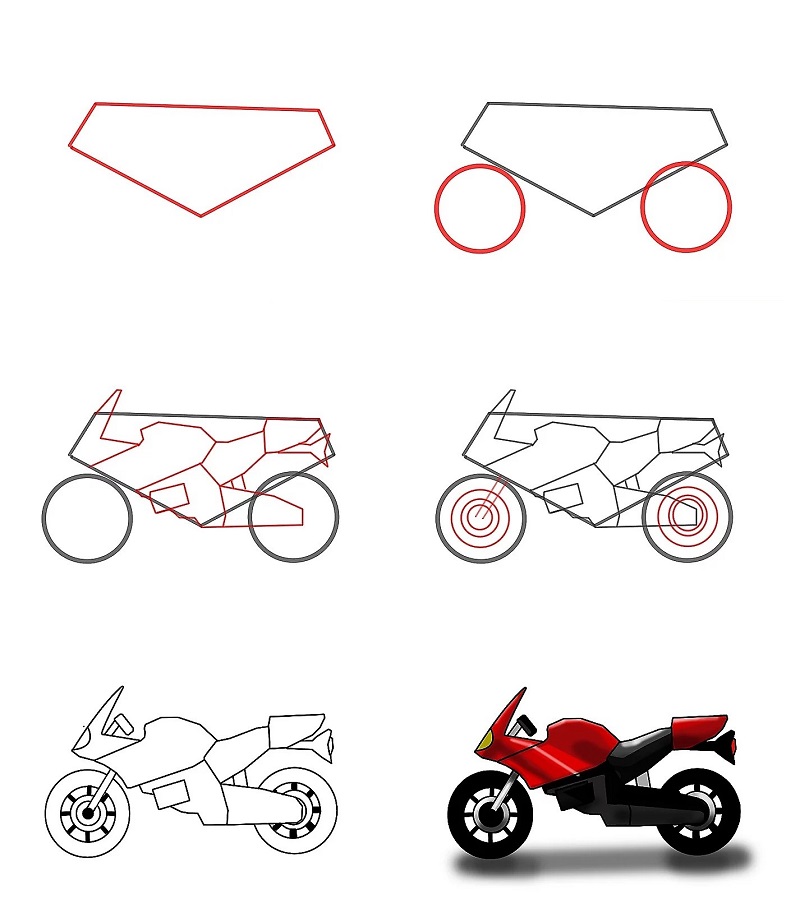 Dibujos de Una Moto Deportiva