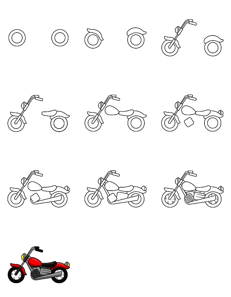 Dibujos de Una Moto - Idea 8