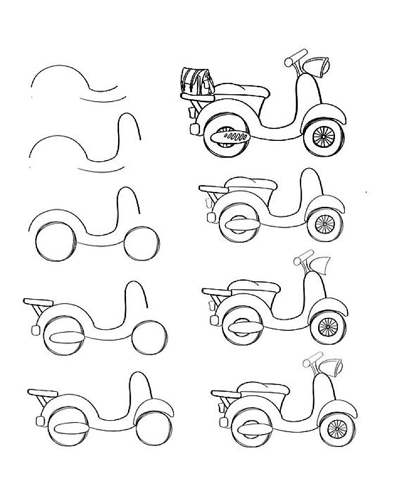 Dibujos de Una Moto - Scooter