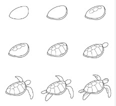 Dibujos de Una tortuga a lápiz