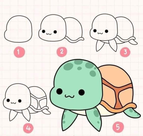 Dibujos de Una tortuga animada