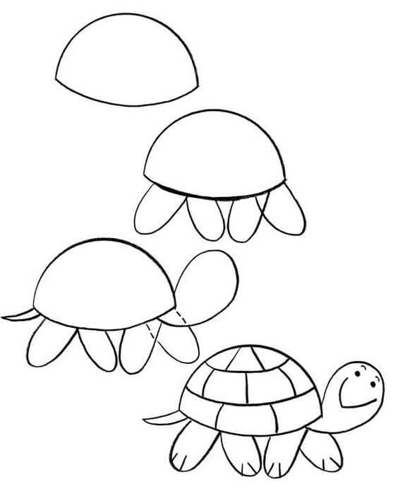 Dibujos de Una tortuga facil - Idea 29