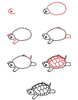 Dibujos de Una tortuga fácil