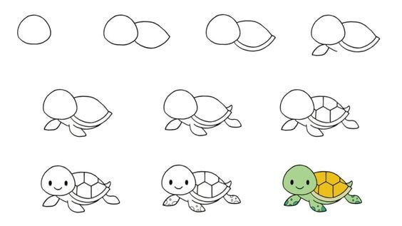 Dibujos de Una tortuga kawaii - Idea 22