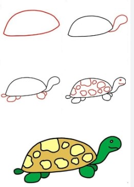 Dibujos de Una tortuga kawaii