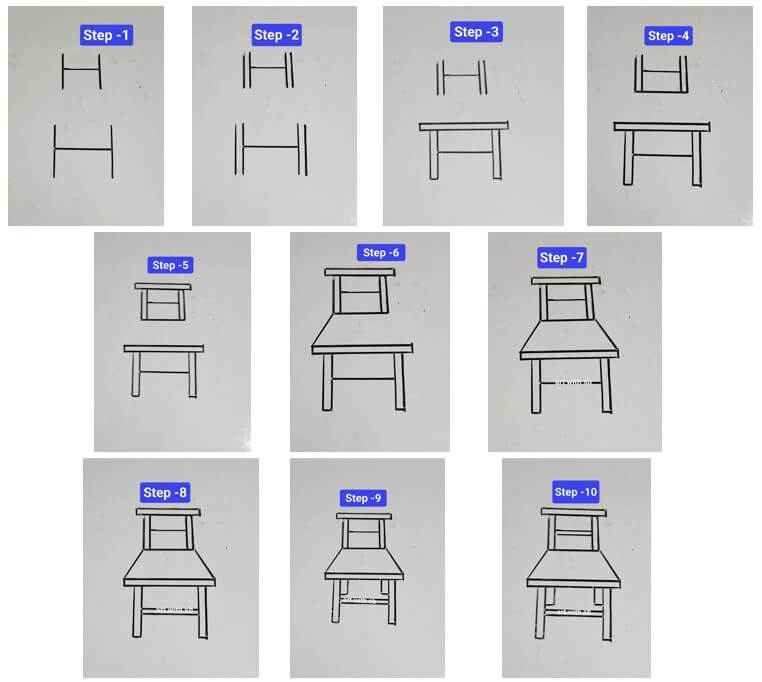 Dibujos de Draw a chair from the letter H