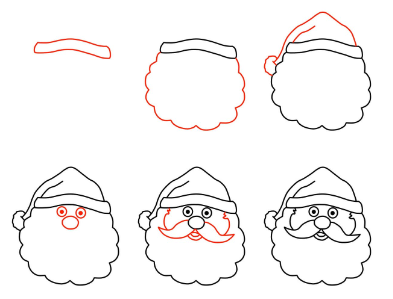 Dibujos de Cabeza de Papa Noel