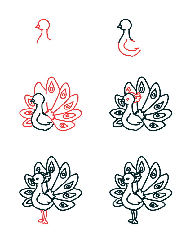 Dibujos de Cute peacock