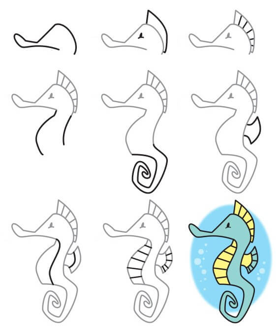 Dibujos de Un caballito de mar - Idea 27