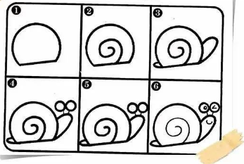 Dibujos de Un caracol a lápiz