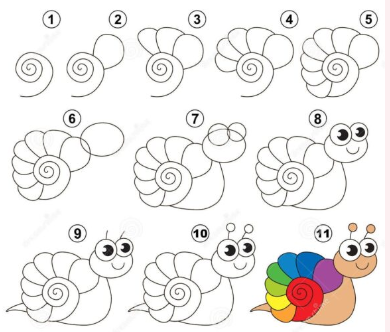 Dibujos de Un caracol arcoiris