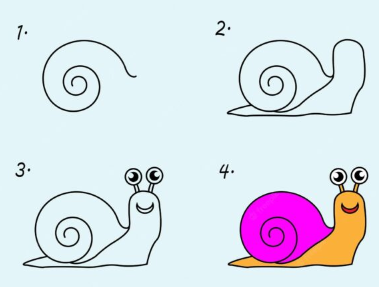 Dibujos de Un caracol morado