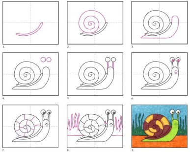 Dibujos de Un caracol rayado