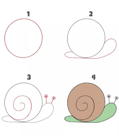 Dibujos de Un caracol sencillo