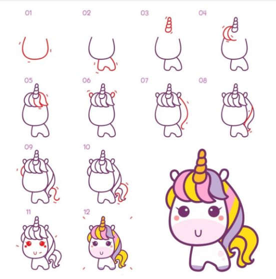 Dibujos de Un lindo unicornio