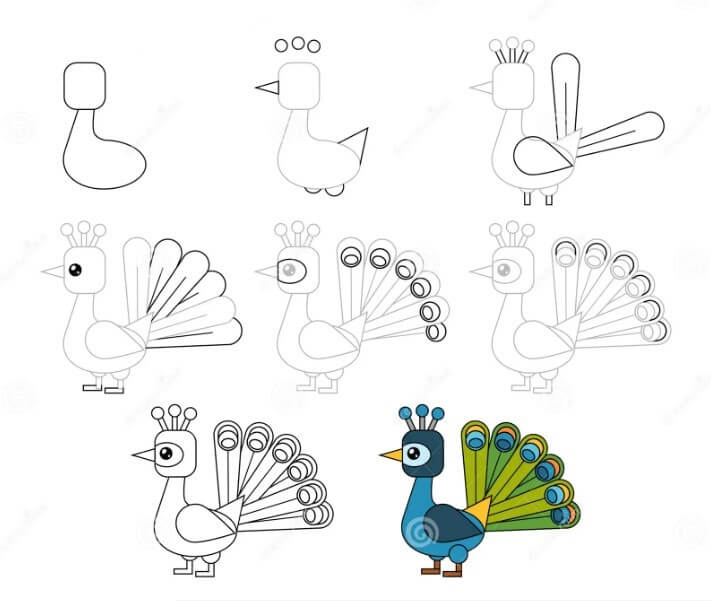 Dibujos de Un Pavo Real - Idea 28