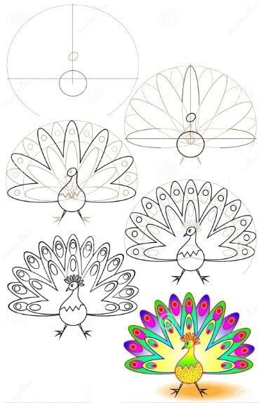 Dibujos de Un Pavo Real - Idea 30