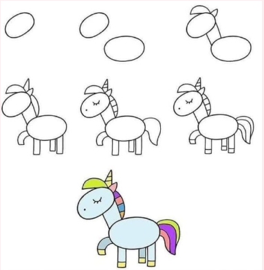 Dibujos de Un unicornio sencillo