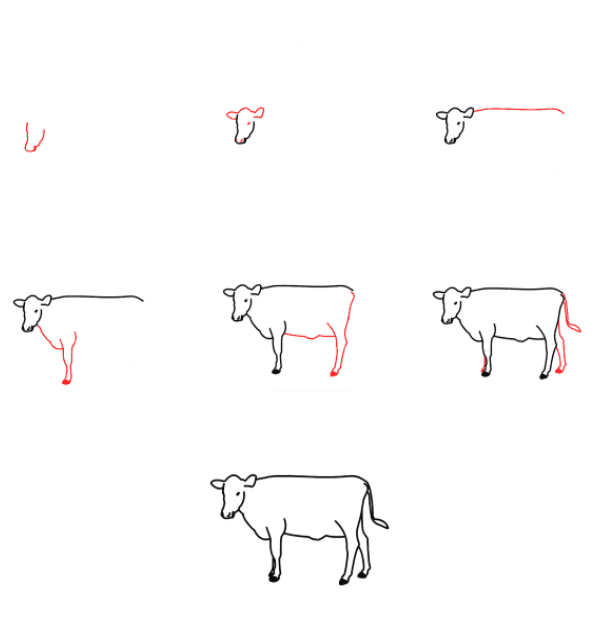 Dibujos de Una Vaca Fácil