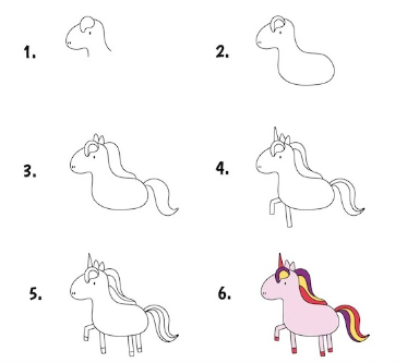 Dibujos de Unicornio fácil