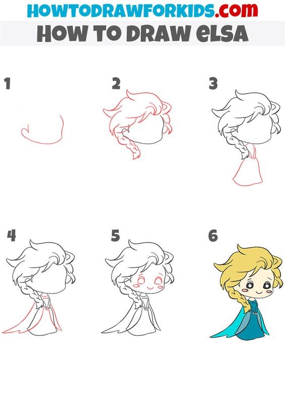 Dibujos de Linda Princesa Elsa